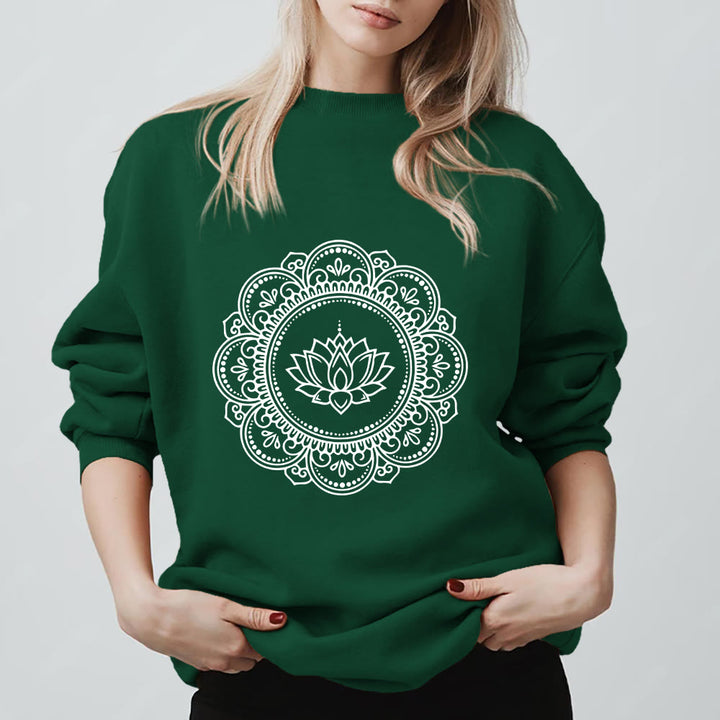 Felpa geometrica con stampa mandala boho yoga spirituale e meditazione Olivenorma - Verde - 2XL - image 13