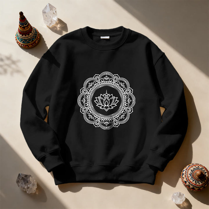 Felpa geometrica con stampa mandala boho yoga spirituale e meditazione Olivenorma - image 6