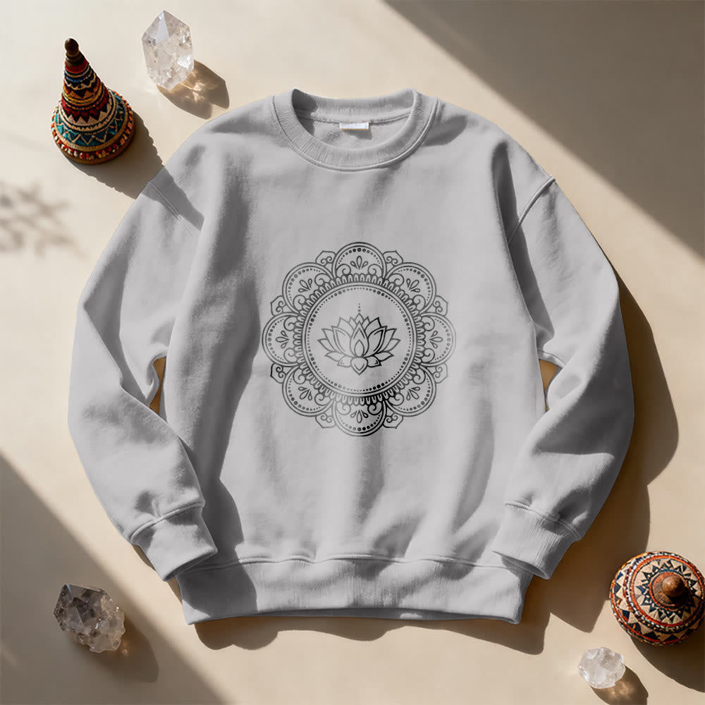 Felpa geometrica con stampa mandala boho yoga spirituale e meditazione Olivenorma - image 8