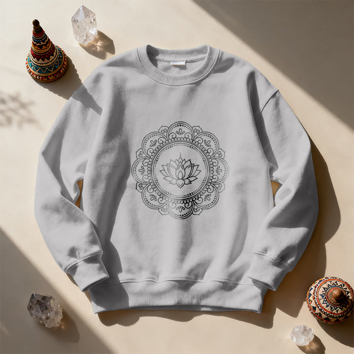 Felpa geometrica con stampa mandala boho yoga spirituale e meditazione Olivenorma - image 8