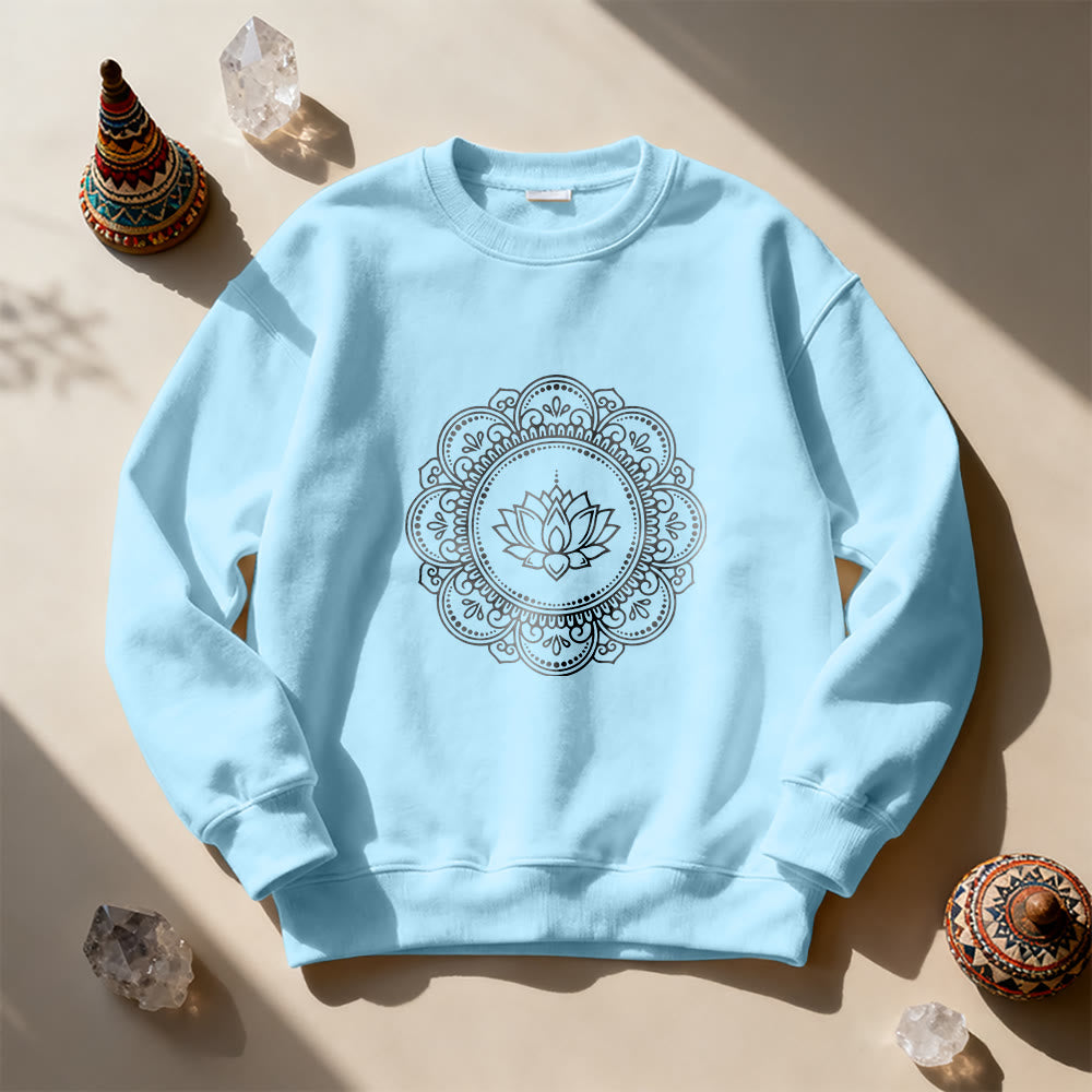 Felpa geometrica con stampa mandala boho yoga spirituale e meditazione Olivenorma - image 16