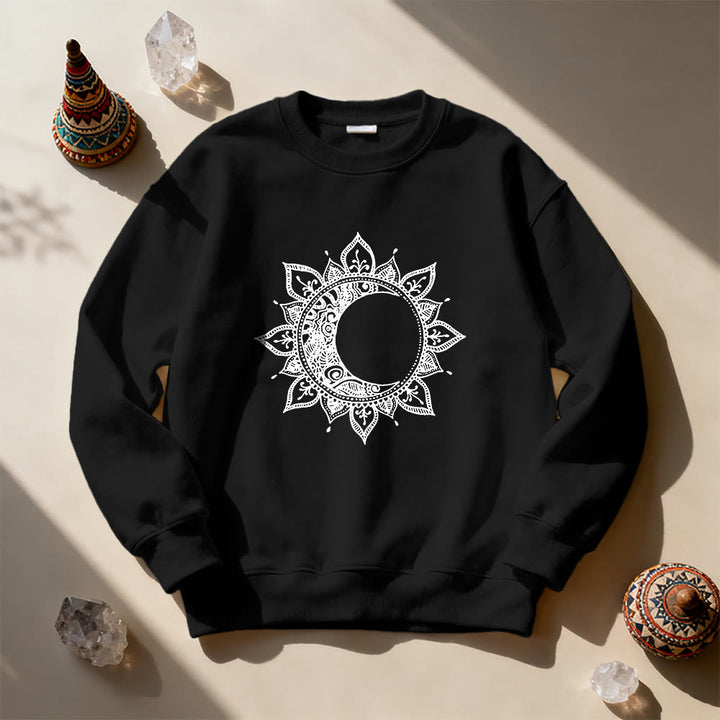 Felpa spirituale con meditazione boho e sole e luna Mandala Olivenorma - image 8