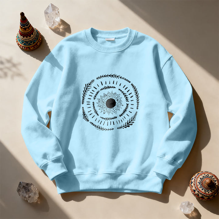 Felpa comoda con stampa sole mandala yoga e meditazione Olivenorma - image 1