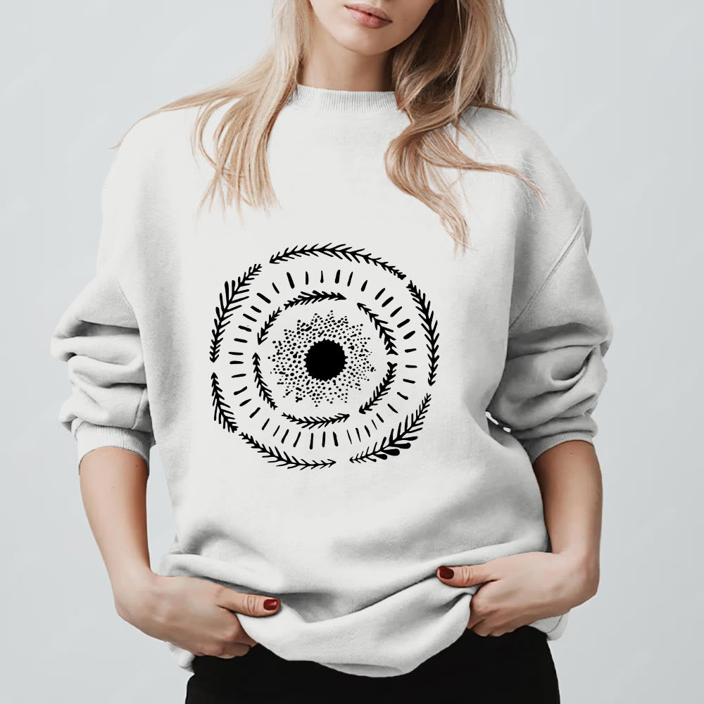 Felpa comoda con stampa sole mandala yoga e meditazione Olivenorma - Bianco - 2XL - image 13