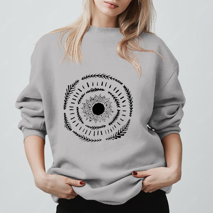 Felpa comoda con stampa sole mandala yoga e meditazione Olivenorma - Grigio - 2XL - image 11