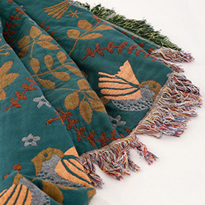 Coperta di arte nordica con uccelli primaverili Olivenorma - image 4