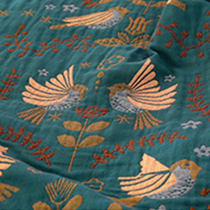 Coperta di arte nordica con uccelli primaverili Olivenorma - image 5