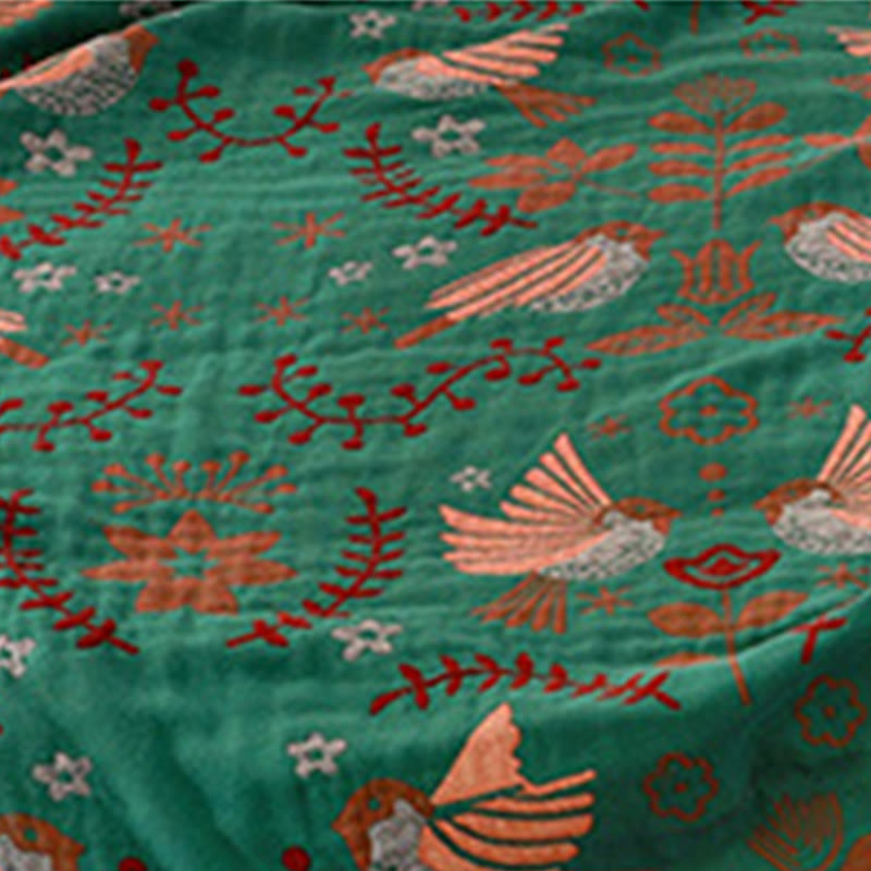 Coperta di arte nordica con uccelli primaverili Olivenorma - image 2