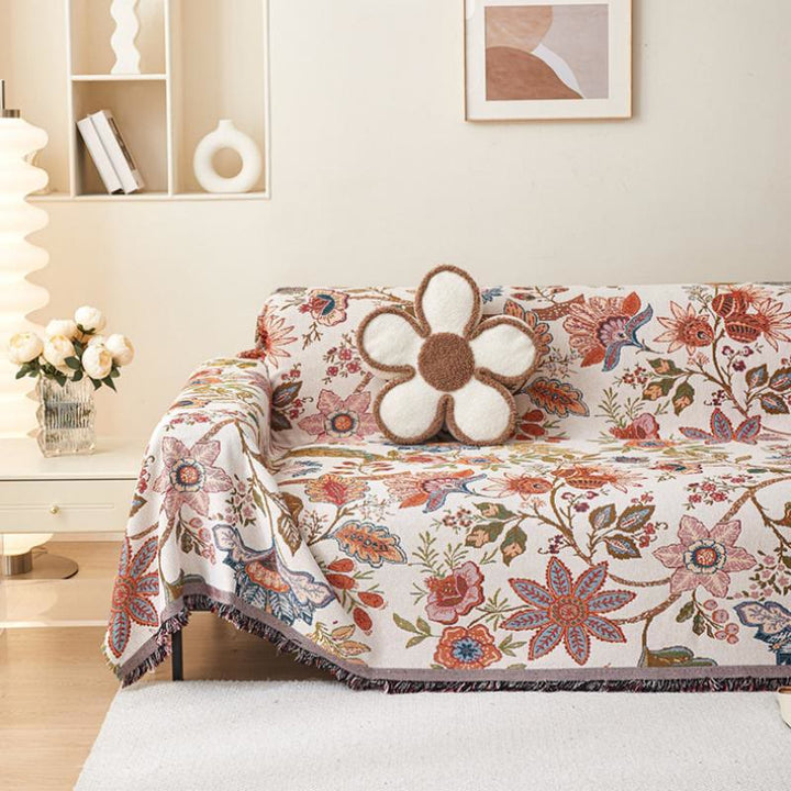 Coperta intrecciata floreale etnica Olivenorma - image 0