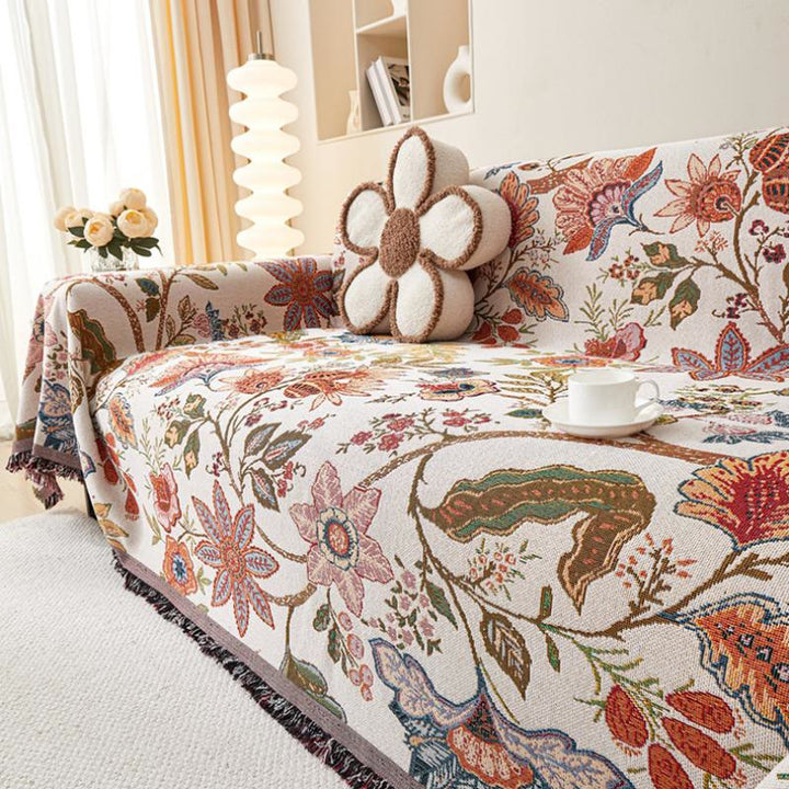 Coperta intrecciata floreale etnica Olivenorma - image 3