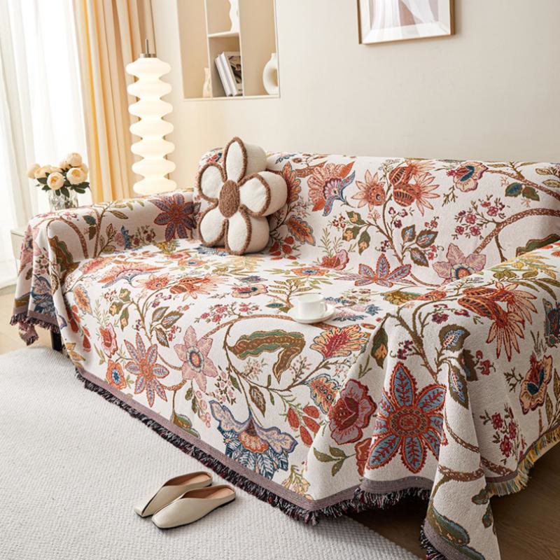 Coperta intrecciata floreale etnica Olivenorma - image 2