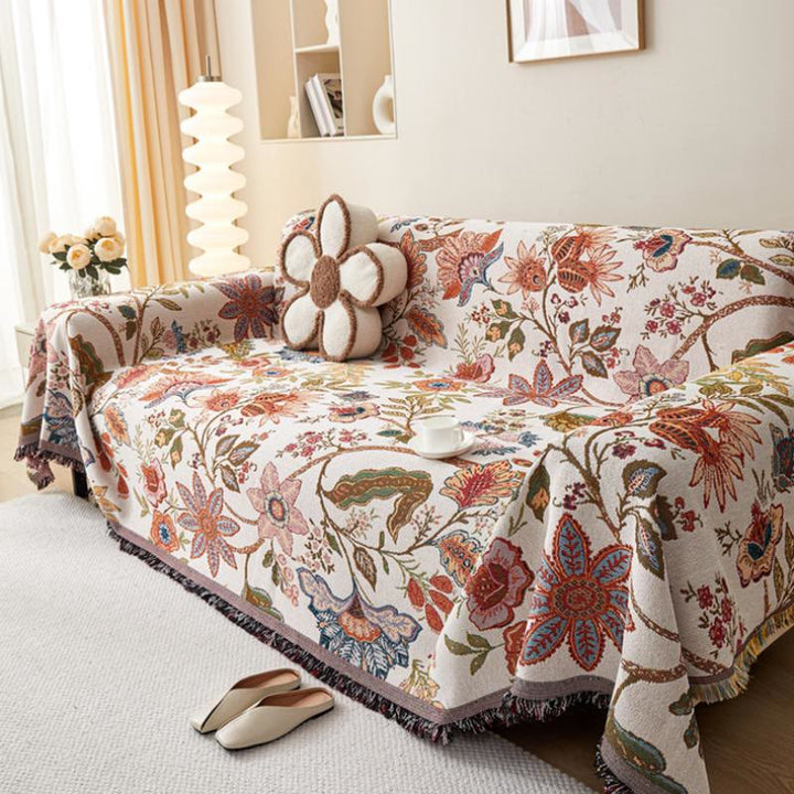 Coperta intrecciata floreale etnica Olivenorma - image 2