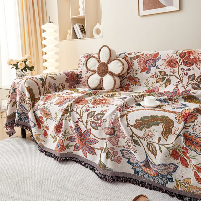 Coperta intrecciata floreale etnica Olivenorma - image 4