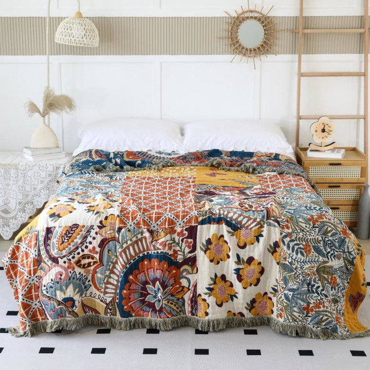 Coperta lavabile in garza di cotone bohémien Olivenorma - 230*250cm - image 1