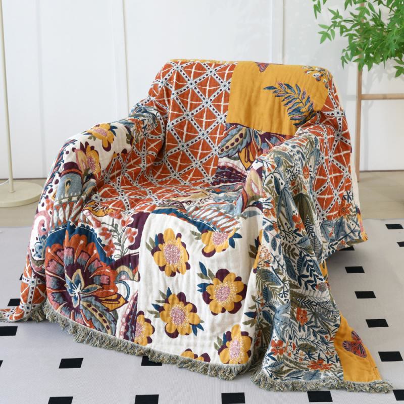 Coperta lavabile in garza di cotone bohémien Olivenorma - image 0