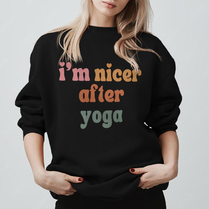 Felpa motivazionale fitness Olivenorma Nicer After Yoga - Nero - 2XL - image 9