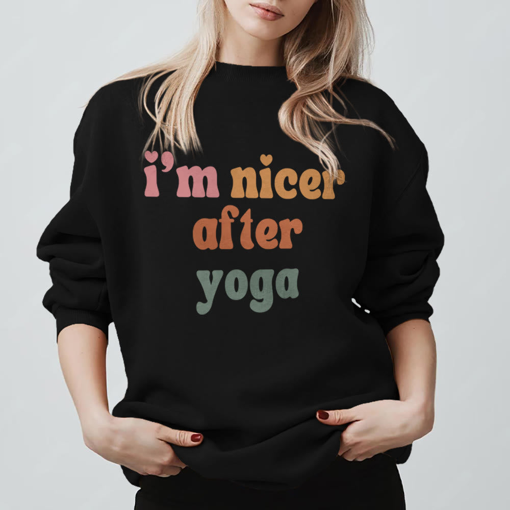 Felpa motivazionale fitness Olivenorma Nicer After Yoga - Nero - 2XL - image 9