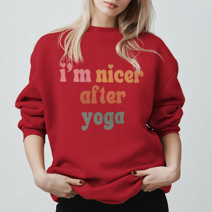 Felpa motivazionale fitness Olivenorma Nicer After Yoga - Rosso - 2XL - image 7