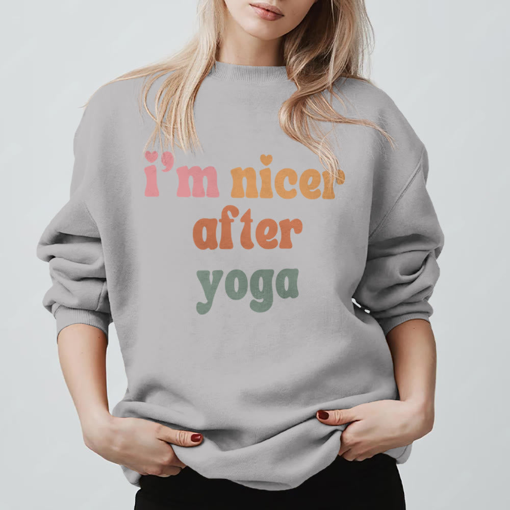 Felpa motivazionale fitness Olivenorma Nicer After Yoga - Grigio - 2XL - image 11