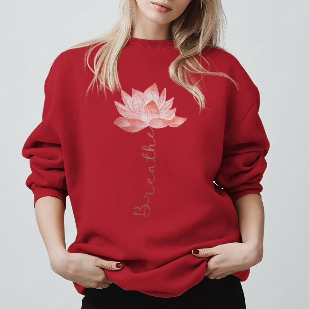 Felpa con stampa Olivenorma Red Lotus Yoga Meditation - Rosso - 2XL - image 7
