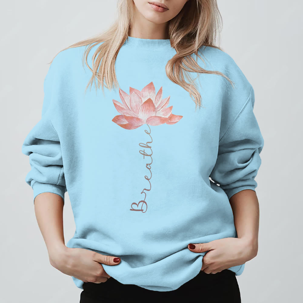 Felpa con stampa Olivenorma Red Lotus Yoga Meditation - Blu - 2XL - image 15