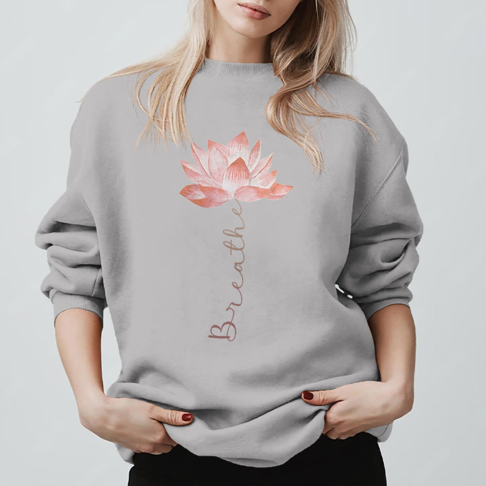 Felpa con stampa Olivenorma Red Lotus Yoga Meditation - Grigio - 2XL - image 11