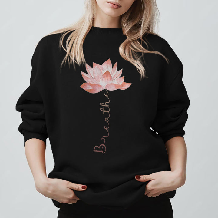 Felpa con stampa Olivenorma Red Lotus Yoga Meditation - Nero - 2XL - image 9