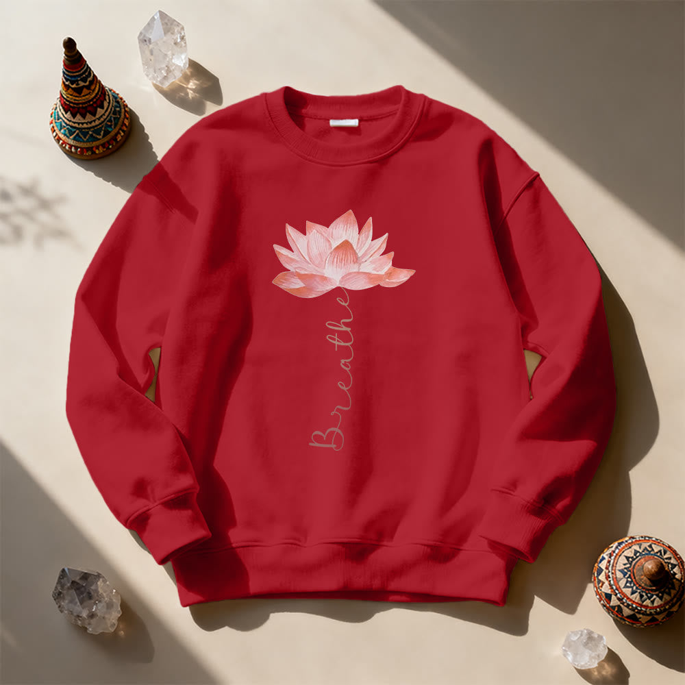 Felpa con stampa Olivenorma Red Lotus Yoga Meditation - image 8