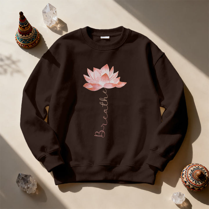Felpa con stampa Olivenorma Red Lotus Yoga Meditation - image 6