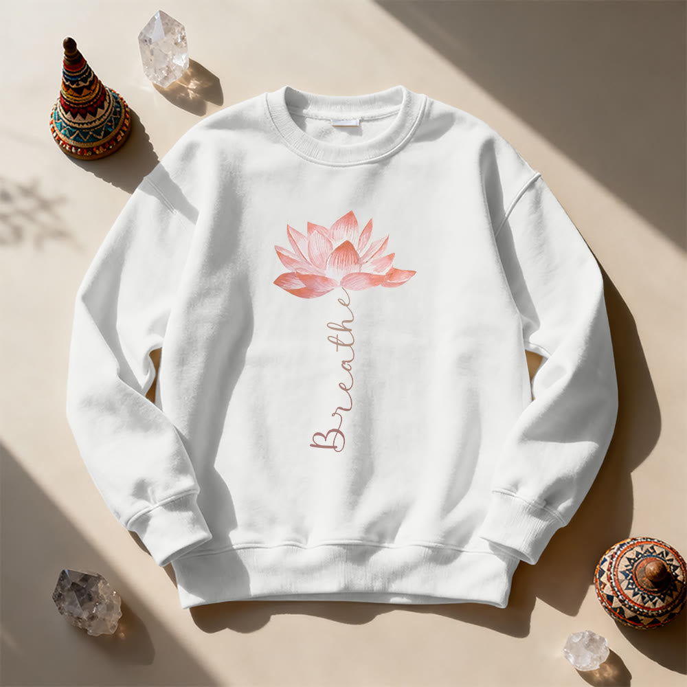 Felpa con stampa Olivenorma Red Lotus Yoga Meditation - image 1