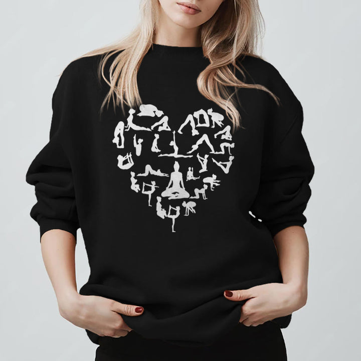 Felpa Olivenorma Heart Namaste per yoga e meditazione - Nero - 2XL - image 1