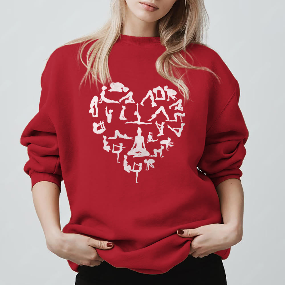 Felpa Olivenorma Heart Namaste per yoga e meditazione - Rosso - 2XL - image 9