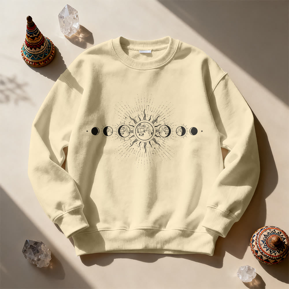 Felpa boho con luna e sole celestiali Olivenorma - image 0