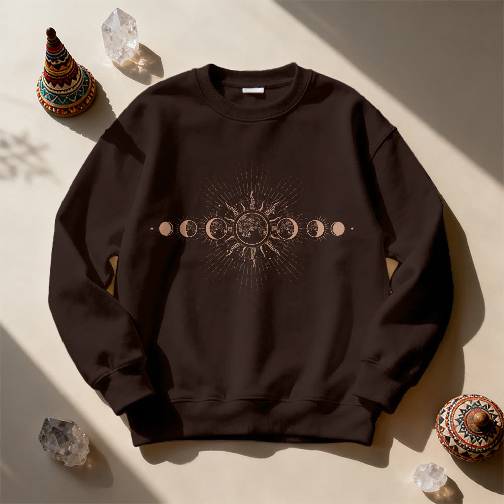 Felpa boho con luna e sole celestiali Olivenorma - image 8