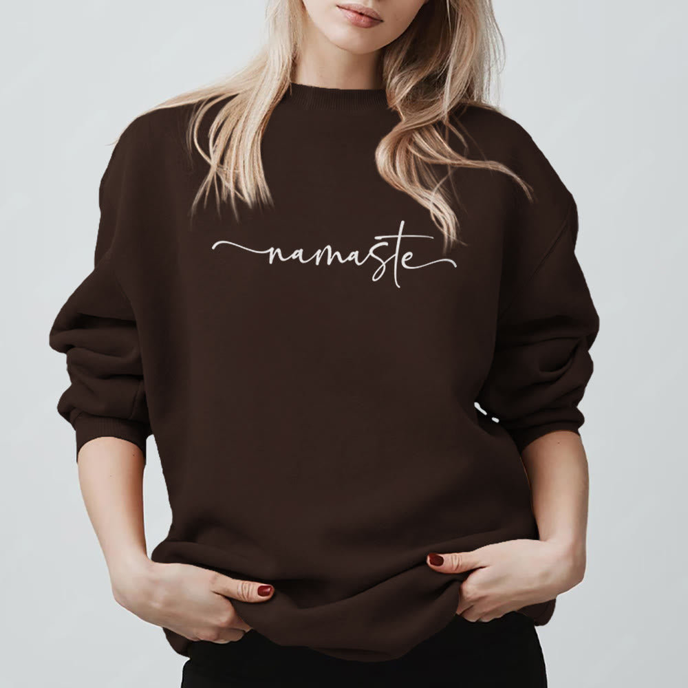 Felpa da meditazione Olivenorma Namaste Yoga - Marrone - 2XL - image 7