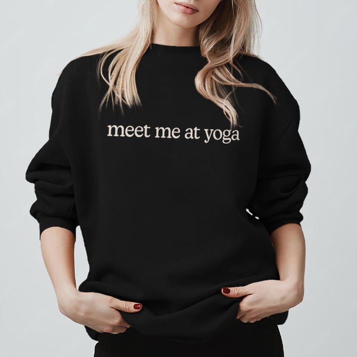 Olivenorma Incontriamoci allo Yoga Felpa carina - Nero - 2XL - image 3
