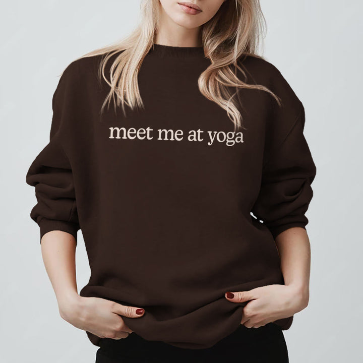 Olivenorma Incontriamoci allo Yoga Felpa carina - Marrone - 2XL - image 0