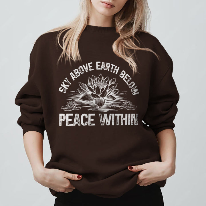 Felpa con stampa di meditazione Olivenorma Lotus Mindfulness - Marrone - 2XL - image 5