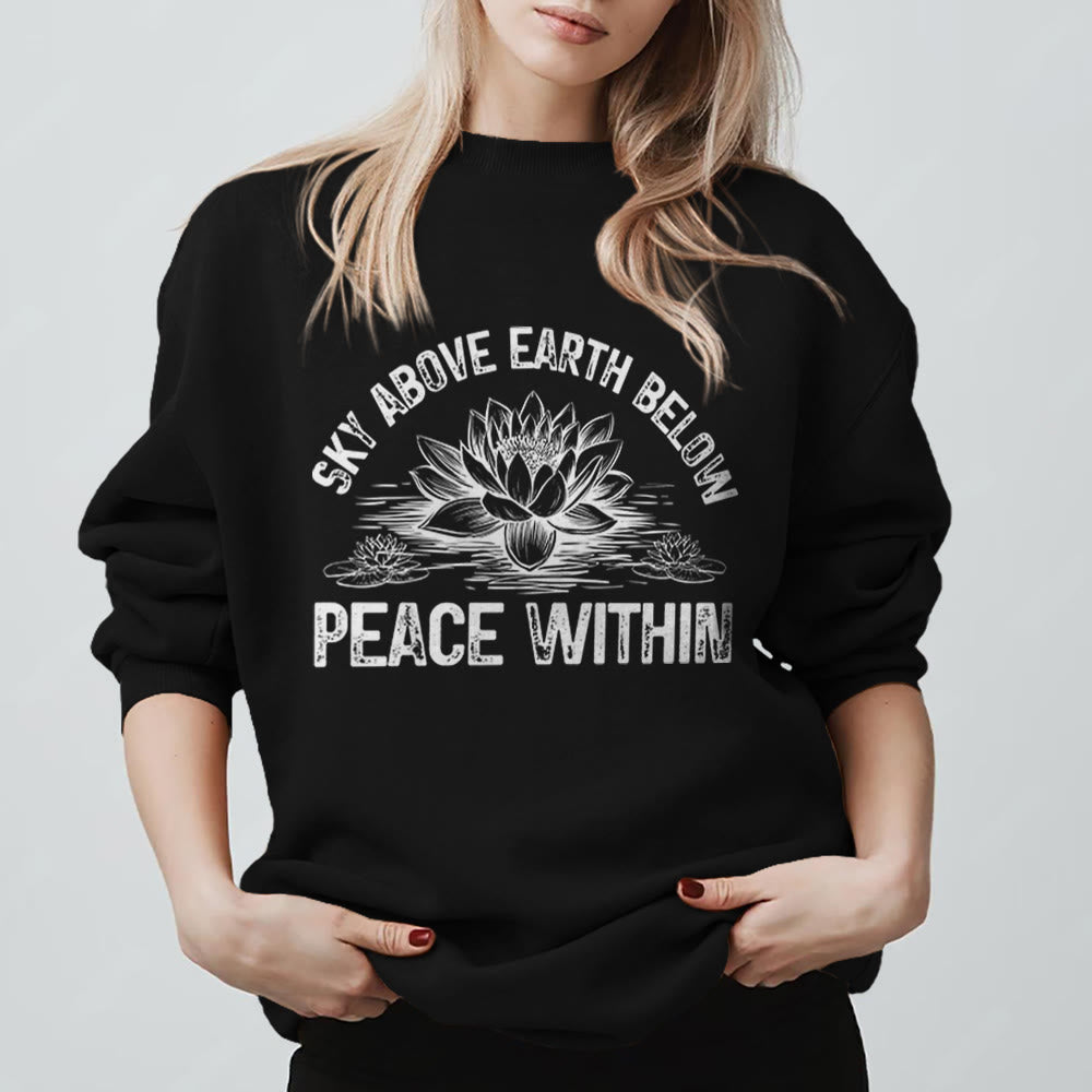 Felpa con stampa di meditazione Olivenorma Lotus Mindfulness - Nero - 2XL - image 7