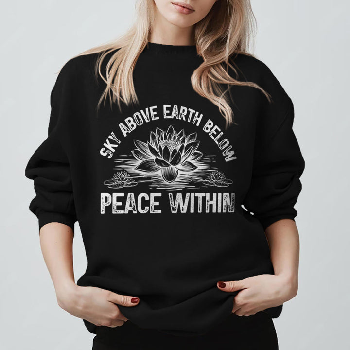 Felpa con stampa di meditazione Olivenorma Lotus Mindfulness - Nero - 2XL - image 7