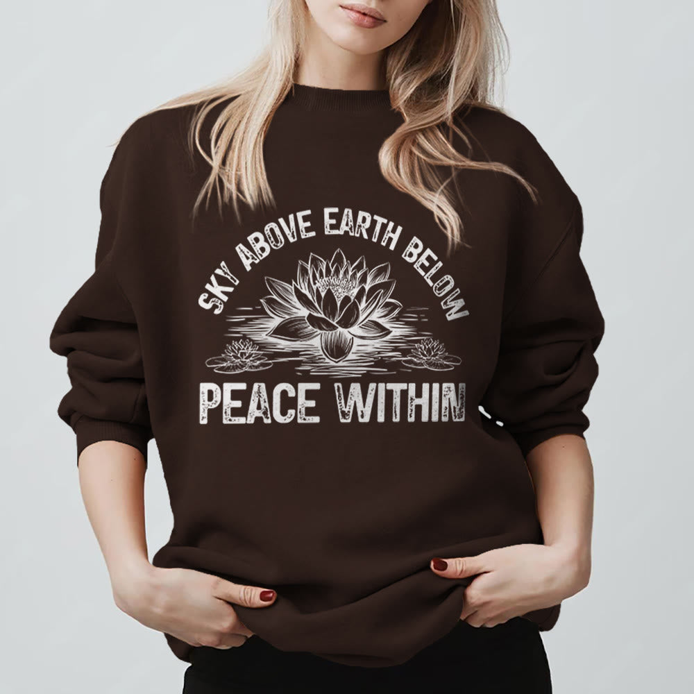 Felpa con stampa di meditazione Olivenorma Lotus Mindfulness - Marrone - 2XL - image 5