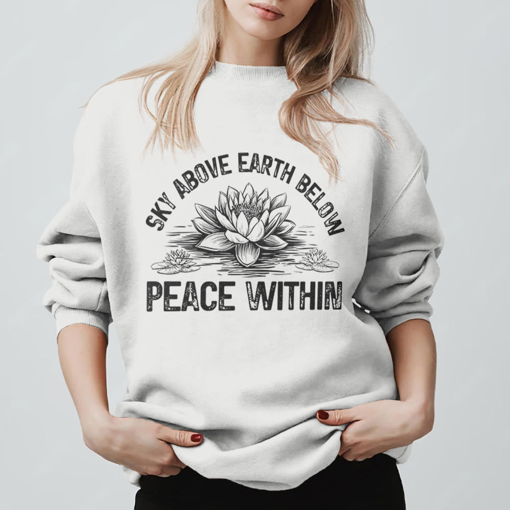 Felpa con stampa di meditazione Olivenorma Lotus Mindfulness - Bianco - 2XL - image 11