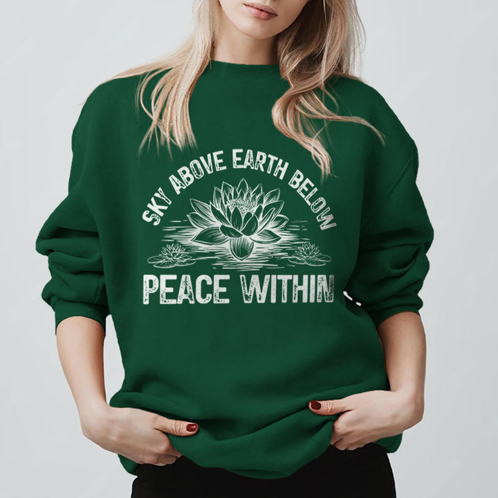 Felpa con stampa di meditazione Olivenorma Lotus Mindfulness - Verde - 2XL - image 3
