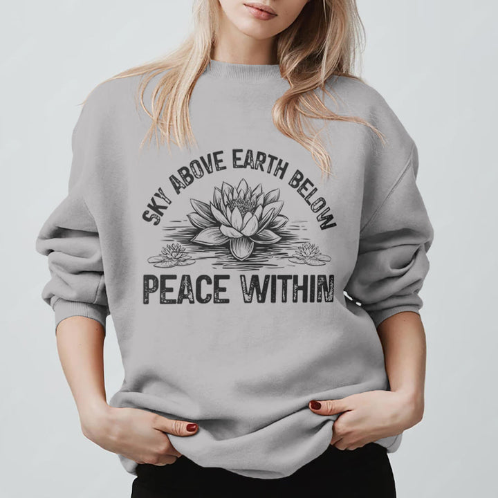 Felpa con stampa di meditazione Olivenorma Lotus Mindfulness - Grigio - 2XL - image 0