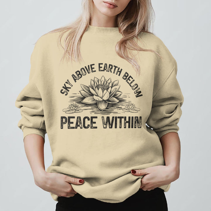 Felpa con stampa di meditazione Olivenorma Lotus Mindfulness - Giallo chiaro - 2XL - image 9