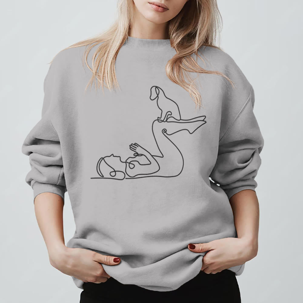 Felpa Olivenorma Yoga con amanti dei cani - Grigio - 2XL - image 3