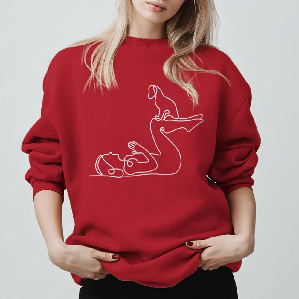 Felpa Olivenorma Yoga con amanti dei cani - Rosso - 2XL - image 13