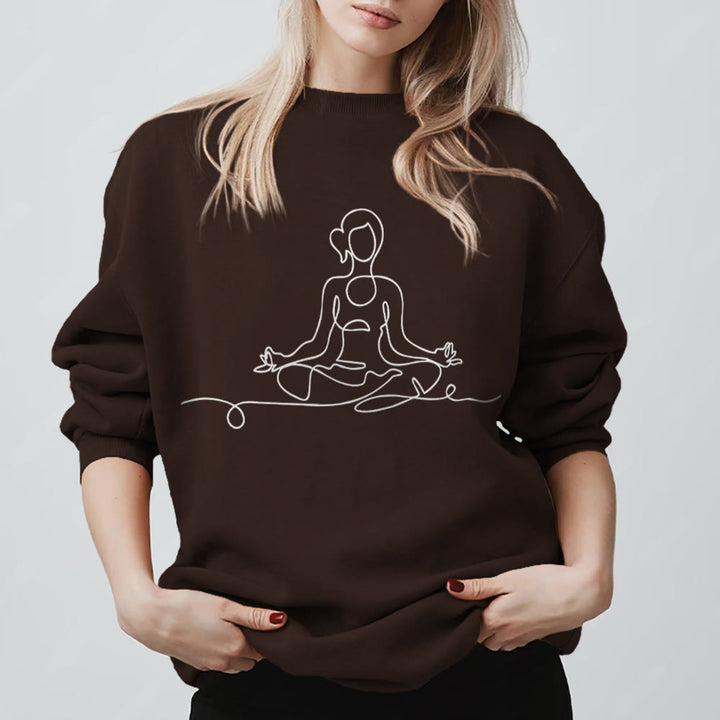 Felpa minimalista per meditazione e yoga Olivenorma - Marrone - 2XL - image 7