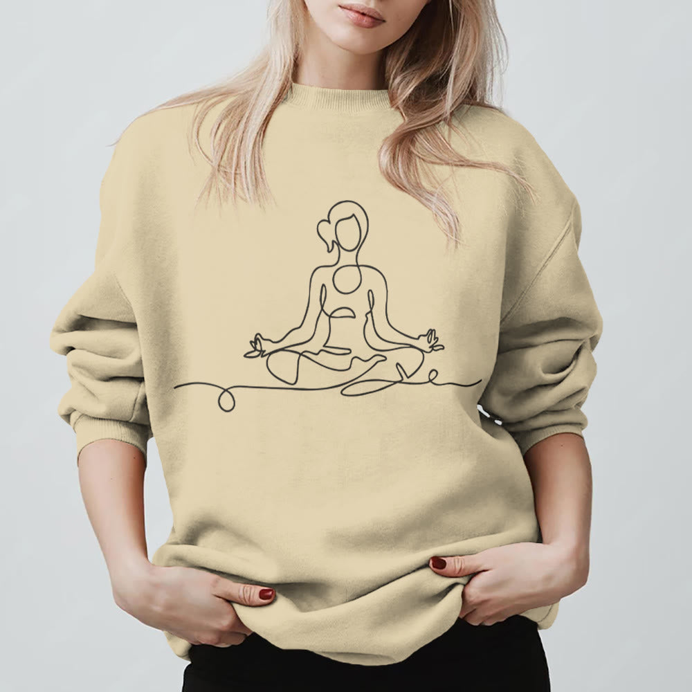 Felpa minimalista per meditazione e yoga Olivenorma - Giallo chiaro - 2XL - image 0