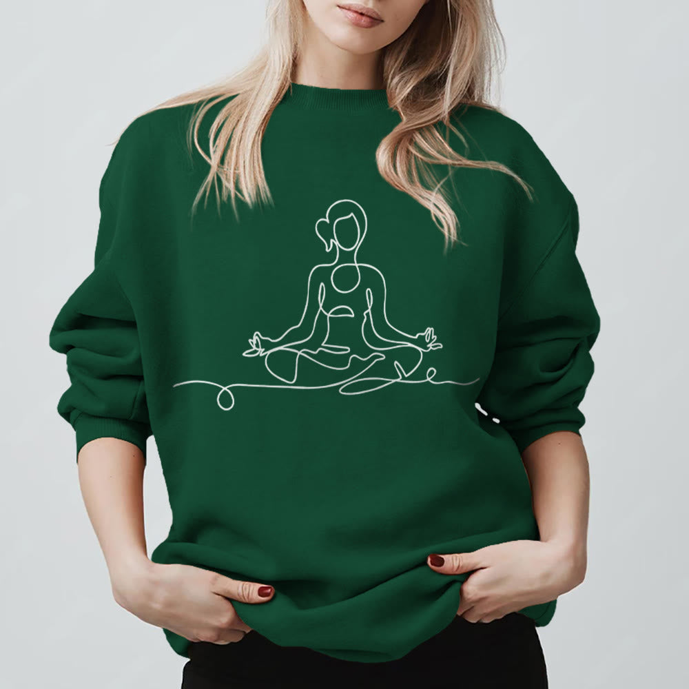 Felpa minimalista per meditazione e yoga Olivenorma - Verde - 2XL - image 5